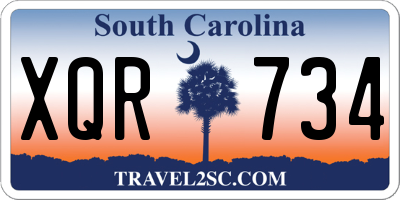 SC license plate XQR734