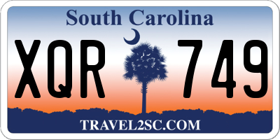 SC license plate XQR749