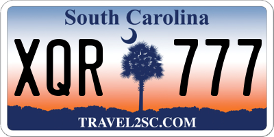 SC license plate XQR777
