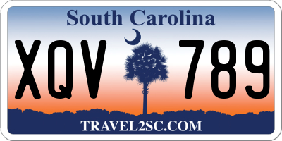 SC license plate XQV789