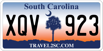 SC license plate XQV923