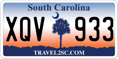 SC license plate XQV933