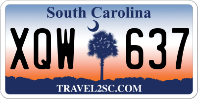 SC license plate XQW637