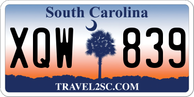 SC license plate XQW839