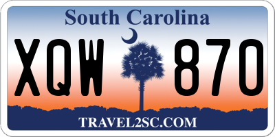 SC license plate XQW870