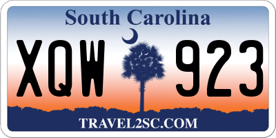 SC license plate XQW923