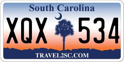 SC license plate XQX534