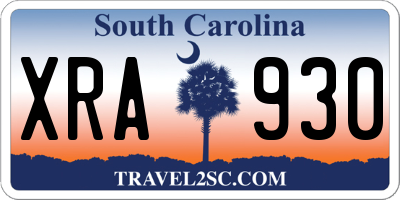 SC license plate XRA930