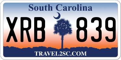 SC license plate XRB839
