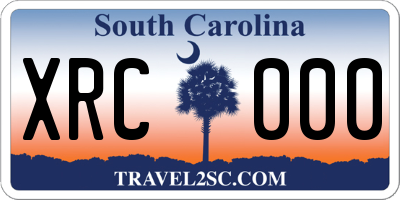 SC license plate XRC000