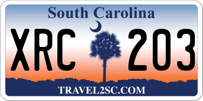 SC license plate XRC203