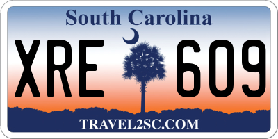SC license plate XRE609