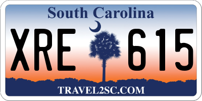 SC license plate XRE615