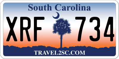 SC license plate XRF734