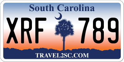 SC license plate XRF789