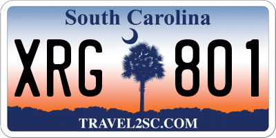 SC license plate XRG801
