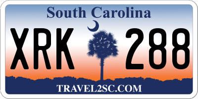 SC license plate XRK288
