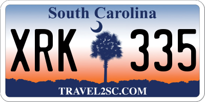 SC license plate XRK335