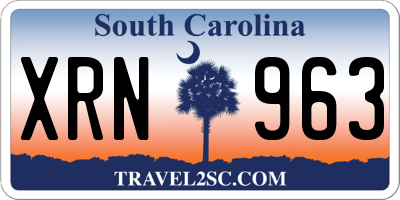 SC license plate XRN963