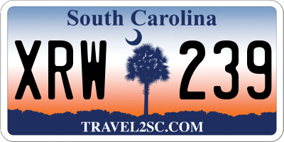 SC license plate XRW239