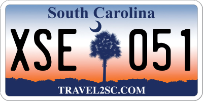 SC license plate XSE051