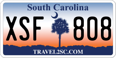SC license plate XSF808