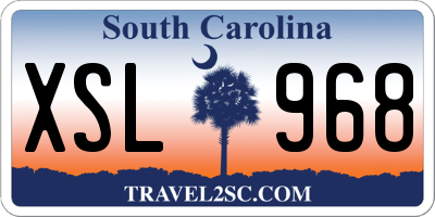 SC license plate XSL968