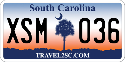 SC license plate XSM036
