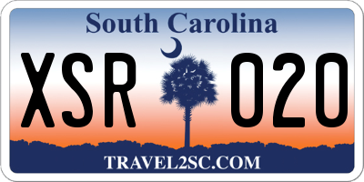 SC license plate XSR020