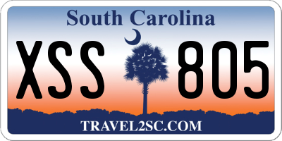 SC license plate XSS805