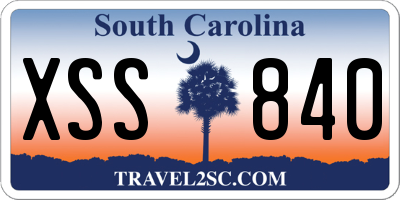 SC license plate XSS840