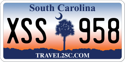 SC license plate XSS958