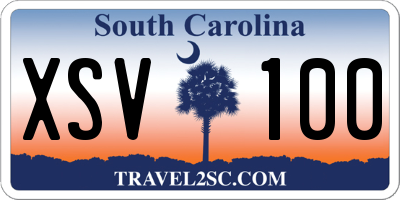SC license plate XSV100