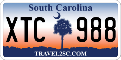 SC license plate XTC988
