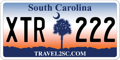 SC license plate XTR222
