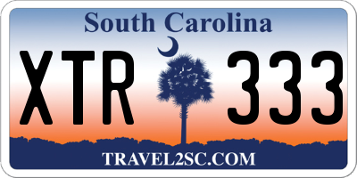 SC license plate XTR333