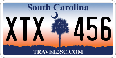 SC license plate XTX456