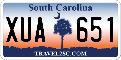 SC license plate XUA651