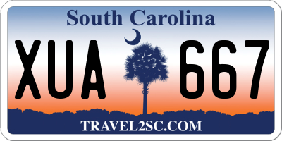 SC license plate XUA667
