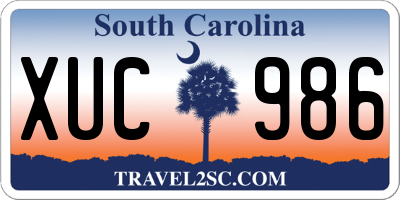 SC license plate XUC986