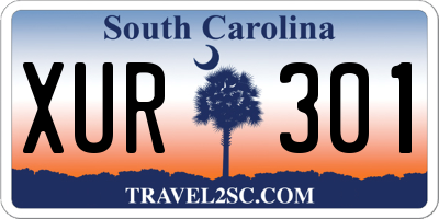 SC license plate XUR301