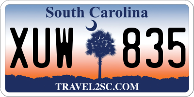 SC license plate XUW835