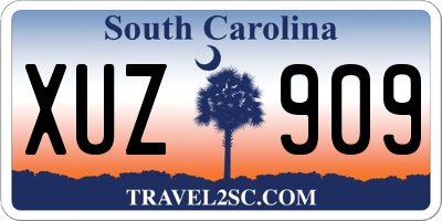 SC license plate XUZ909