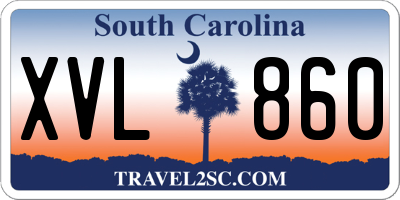 SC license plate XVL860