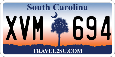 SC license plate XVM694