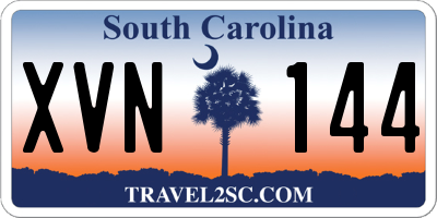 SC license plate XVN144