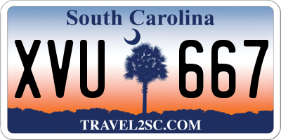 SC license plate XVU667