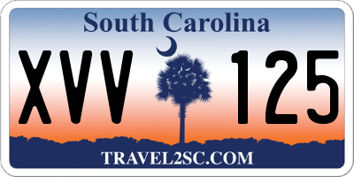 SC license plate XVV125