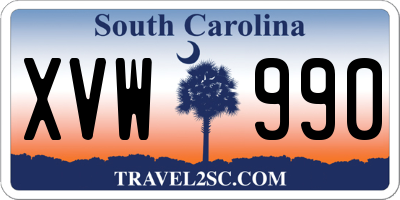 SC license plate XVW990