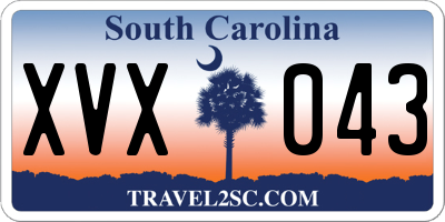 SC license plate XVX043